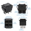 Baomain Momentary 6 Pin DPDT Button Rocker Switch (ON)/Off/(ON) AC 250V/10A 125V/15A Black Plastic (1PCS)