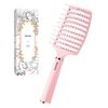 RHOS Curved Vented Hair Brush for Faster Blow Drying/Styling,Paddle Vented Hair Brush for Women&Men-Styling Hair Brush for Curly,Thick,Bangs,Wet and Dry Hair (1 Pack-Pink)