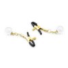 Non Piercing Nipple Clips with Soft Rubber Cap,Adjustable Golden Nipple Clamps & Nipple Clip Inlaid with Transparent Glass Beads
