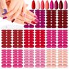 XEAOHESY 224 Pieces 16 Sheets Matte Color Nail Polish Strips with Nail File Self-Adhesive Nail Stickers Full Nail Wraps Gel Nail Strips Real Nail Polish Stickers for Women Nails Art(8 Styles)