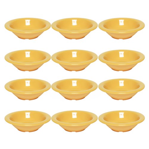 TrueCraftware- 4 oz Salad Bowls Yellow Color Melamine Set of 12- Dishwasher Safe Break-Resistant Reusable Bowls Serving Bowl Soup Bowls for Fruits Salad Kitchen Restaurants