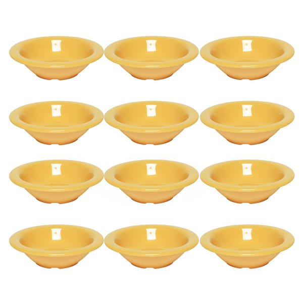 TrueCraftware- 4 oz Salad Bowls Yellow Color Melamine Set of 12- Dishwasher Safe Break-Resistant Reusable Bowls Serving Bowl Soup Bowls for Fruits Salad Kitchen Restaurants
