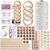 Hdviai 121Pcs Macrame Kit, Macrame Supplies 3mm x 109Yards Macrame Cord for Macrame Kits for Adults Beginners, with Accessories Like 100Pcs Beads and 10Pcs Wooden Rings for Macrame Plant Hanger Kit