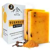 Organic Turmeric Soap with Clove Bud (2 Packs) - Long Lasting Rich Creamy Lather - Face & Body Wash Soap - Beautiful Natural Skin Soap (Spicy Clove Aromatherapy)