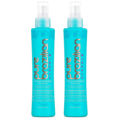 Pure Brazilian Leave-in Conditioner - Nourishing Leave-in Hair Treatment Enriched With Keratin to Fortify and Strengthen Your Hair - Pack Of 2 (6.78 Ounce / 200 Milliliter)