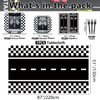 81Pcs Racing Car Party Decorations - Black and White Checkered Racing Car Tableware Set, Race Car Plates Napkins Forks Tablecloth for Kids' Race Car Themed Birthday Party, Serves 20