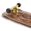 SPITBOARDS 34 mm Fingerboard Complete Wood Pro Set-Up (Pre-Assembled, 5-Layers), Pro Trucks, CNC Bearing Wheels, Foam Grip Tape (Deck: Burl Wood, Trucks: Gold, Wheels: Brown)