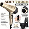 2200W High-Power Hair Dryer - Ionic Ceramic Tourmaline Technology, Lightweight Ergonomic Design with Cool Shot, Comb Attachments & Adjustable Heat/Speed, ADC Motor, Professional Salon Finish
