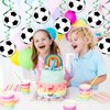 30 Pcs Soccer Ball Hanging Swirls Soccer Party Decorations Soccer Garland Soccer Party Supplies for Boys Kids Birthday Baby Shower Sports Themed Party Decoration One Sided Printing