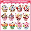 24 Sheets Make Your Own Cupcake Stickers Make A Face Stickers for Kids Toddlers with DIY Craft Stickers Kids Party Favor Supplies Crafts