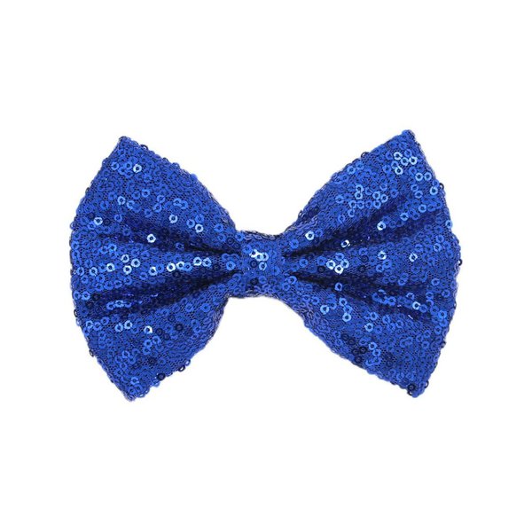 Lofruiin Girl's Lovely Fashion Bow Hairpin Sequins Hair Clip for Daily Life Travel Party Festivals (Royal Blue)