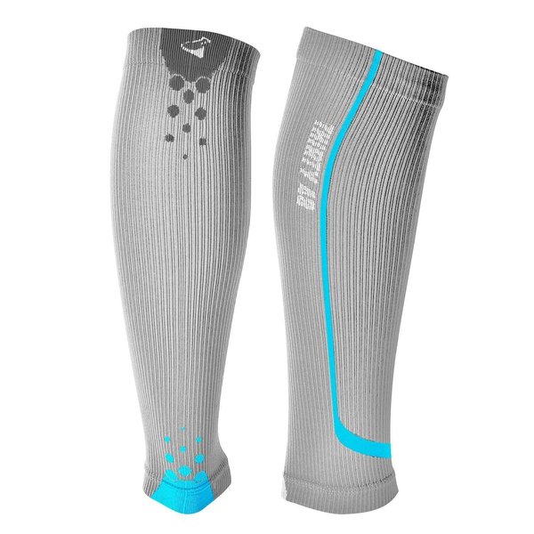 Graduated Compression Sleeves Thirty48 Cp Series, Prevents Calf and Shin Splints ; Relieves Lower Leg Pain and Cramps ; Maximize Faster Recovery by Increasing Oxygen to Muscles ; Money Back Guarantee Gray/Blue Small
