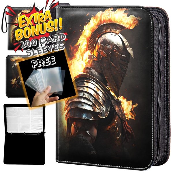 BargainCommerce Premium Trading Card Binder, 900 Double Sided Pocket Collection Binders, Collector Album Binders, Card Folder for Baseball Cards, Sports Cards, Pokemon Card Binder, MTG, TCG., Black