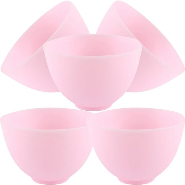 Beavorty Silicone Bowl 5 Pcs Silicone Facial Mask Mixing Bowls Mud Masks Bowls Skin Care Mixing Tools for Home Women Salon Diy Craft Spa Kit