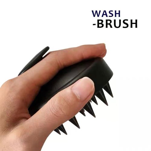 Weiliya Scalp Massager Hair Growth, Scalp Scrubber with Soft Silicone Bristles for Hair Growth & Dandruff Removal, Hair Shampoo Brush for Scalp Exfoliator, Black