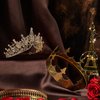 2 Pcs Antique Royal King Crown for Men Baroque Queen Crown for Wedding Birthday Women Crystal Tiara Prom Accessories Graduation Costume Party Hair Accessories(Vivid Style)