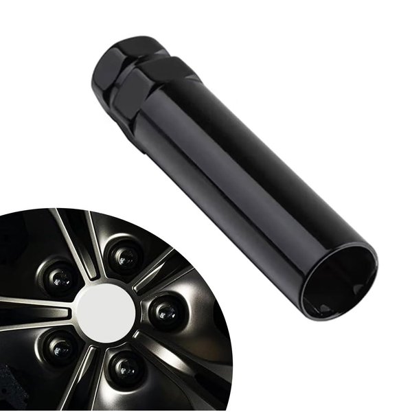 QODOLSI 1 PC Car Lug Nut Installation Tool for Wrench, Anti-Theft Metal Vehicle Screw Replacement Tool, Universal Durable Automotive Lug Nut Socket Key Tool Accessories for Truck (Black #6 Spline)