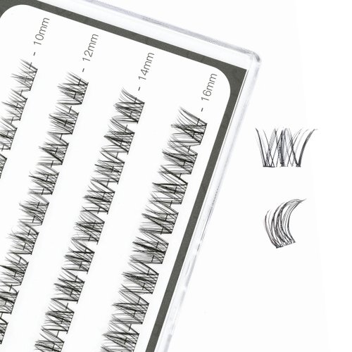 i-Laesh DIY Self Adhesive Eyelashes - 40Pcs No Glue Press-On Lashes - Reusable Pre-Glued Lash Clusters - Lash Extension Kit for Beginners (Z04, D - 10-16 mm)