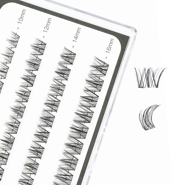 i-Laesh DIY Self Adhesive Eyelashes - 40Pcs No Glue Press-On Lashes - Reusable Pre-Glued Lash Clusters - Lash Extension Kit for Beginners (Z04, D - 10-16 mm)