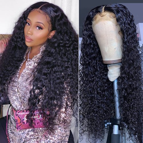Wiggins 13x4 Deep Wave Lace Front Wigs Human Hair Curly Wigs For Black Women Deep Wave Lace Frontal Wet And Wavy Wig Human Hair Pre Plucked With Natural Baby Hair (13x4 Deep Wave Wig, 22 Inch)