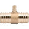 SharkBite 1-1/2 x 1-1/2 x 1/2 Inch Brass Crimp Reducing Tee, PEX Pipe, PE-RT, UC08414116