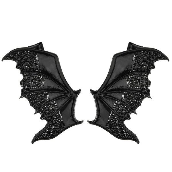 Bat Wing Hair Clips Halloween Gothic Hair Accessories for Women Black Bat Halloween Barrettes for Costumes Cosplay Party Hairpin Bat Hair Clip Halloween Decorations for Women Girls 2PCS