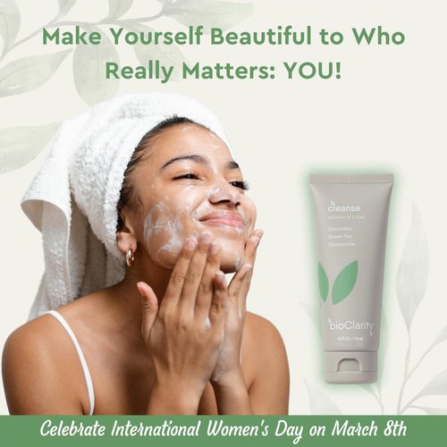 BioClarity Face Cleanser | 100% Vegan, Gentle Wash with Cucumber, Green Tea, and Chamomile, for Sensitive Oily Skin. Natural Ingredients (4 Fl Oz)