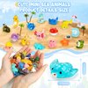 38pcs Ocean Mini Resin Animals 38 Styles Tiny Sea Resin Animals Figurines Miniature Little Small Plastic Animal Figures Bulk for Garden Micro Landscape DIY Fish Tank Aquarium Potted Dollhouse Decor