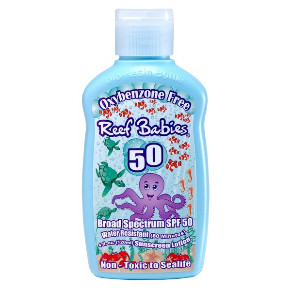 Tropical Seas Reef Babies Sunscreen Lotion, Water Resistant, Oxybenzone Free, SPF 50 (4oz)