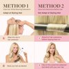 GOO GOO Clip in Hair Extensions Real Human Hair, 16inch 110g 7Pcs, 60A Platinum Blonde, Remy Human Hair Extensions Clip ins for Women, Natural Human Hair