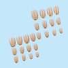 Gold Press on Nails Almond French Tip Fake Nails Short Nails Press on Gold Nail Tips Designs Full Cover False Nails Glossy Acrylic Nails Almond Shape Glue on Nails for Women Girls Manicure 24Pcs