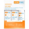 Acne Free 3 Step 24 Hour Acne Treatment Kit - Clearing System W Oil Free Acne Cleanser, Witch Hazel Toner, & Oil Free Acne Lotion - Acne Solution W/ Benzoyl Peroxide for Teens and Adults - Original