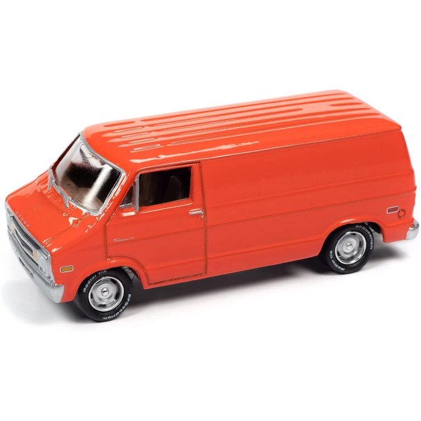 1976 Tradesman Van Custom Red-Orange Classic Gold Collection Series Limited Edition to 9718 Pieces Worldwide 1/64 Diecast Model Car by Johnny Lightning JLCG026-JLSP167A