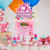 25pcs Pink Dinosaur 5th Birthday Party Supplies, Dinosaur Cupcake Picks Decorations, Pink Dinosaur Theme Happy Birthday Baby Shower Kids Girl Cupcake Toppers Decoration (5th)