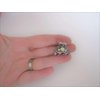 Small mini silver metal antique style crystal hair claw clip bridal clip
