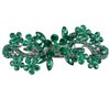 Crystal Hair Barrettes, Rhinestone Flower Leaf Shape Hairpins Hair Clips, Sparkly Austrian Hairgrip Hair Headwear Accessories for Women Girls (Green)