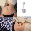 FECTAS 14g Belly Button Rings Surgical Steel CZ Petite Navel Ring for Women Girls Body Piercing Jewelry Petite select Barbell Len 6mm 8mm 10mm 12mm Silver