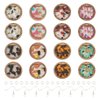 Boutigem 56Pcs Flat Round Wooden Charm Earring Kit with Walnut Wood Statement Pendants Earring Hooks Jump Rings for Earring Jewelry Making Decoration Crafts