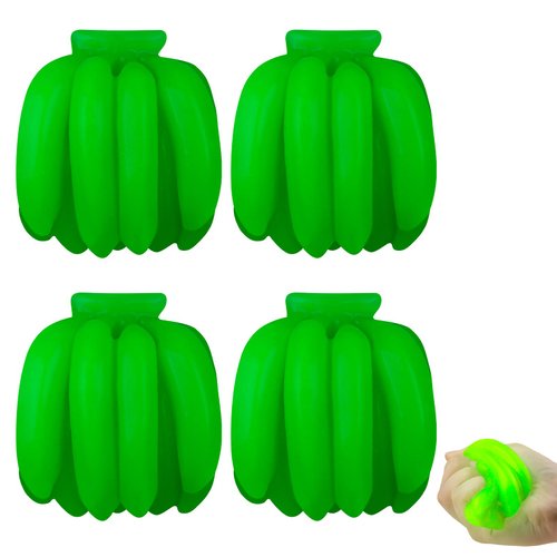Anboor 4Pcs Banana Squishies Toys Color Change Squeeze Banana Stress Toy,Simulate Banana Fidget Sensory Toy for Kids Adult Class Prize Party Favors