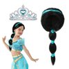 Arabian Princess Wig for Girls Jasmine Braid with Princess Tiara Princess Dress Up Costume Cosplay Halloween Accessories for Kids