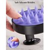 HEETA 2 Pack Hair Scalp Massager Shampoo Brush for Hair Growth, Hair Scalp Scrubber with Soft Silicone, Wet and Dry Hair Detangler(Black & Purple)