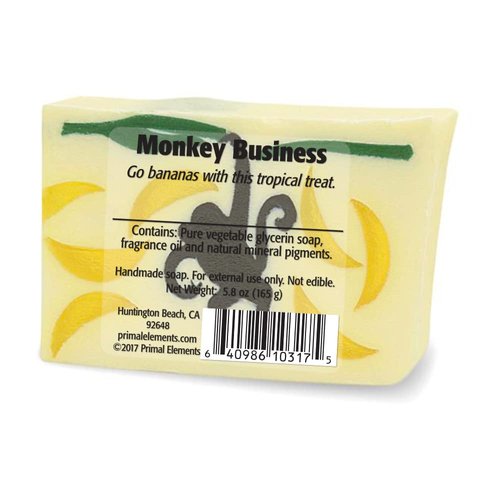 Primal Elements Bar Soap in Shrinkwrap, Monkey Business, 6 Ounce