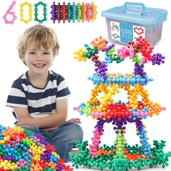 NEOACT 200PCS Building Blocks Kids Educational Building Toys Interlocking Plastic Connect Block Manipulatives for Preschool Kids Aged 3+, Creativity Kids Toys Classroom Kindergarten Toys
