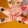 Temporary Tattoos Ink, Semi Permanent Tattoos, DIY Fake Freckles Temporary Tattoos for Women Men Kids,Summer Trend Freehand Ink with 78 Pcs Free Tattoo Stencils,Jagua Gel - Full Kit 5 Bottles