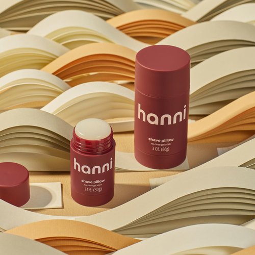 hanni Shave Pillow, Shaving Gel for Women and Men, Hair Removal Products for Pubic, Body Hair or Legs, In-Shower/Waterless Razor, Travel Friendly Skin Care Moisturizer, Women's Grooming, 3 oz