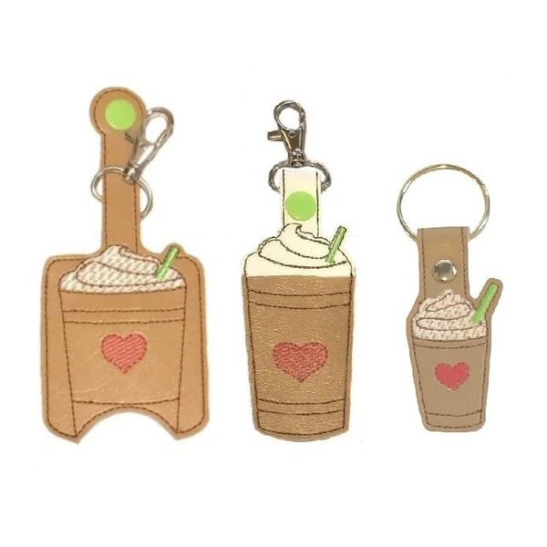 Iced Coffee Hand Sanitizer Holder and/or Lip Balm Holder and/or Key Fob