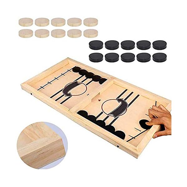 Fast Sling Puck Game Paced,Tinfence Table Desktop Battle,Winner Board Games Toys for Adults Parent-Child Interactive Chess Game (22.7 x 12.5 in)