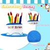 2 Plush Birthday Hats for Adults, 2 Sweet Cream Glasses, Party Novelty Decorations and Props - Happy Birthday Sunglasses, Fancy Hats
