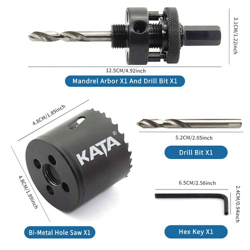 KATA 6-Pack Desk Grommet 2 Inch (50mm) Wire Cord Cable Desk Hole Cover with Bi-Metal Hole Saw Kit and Cord Wire Wrap Coiled Tube Sleeve Management, 2M Cable Sleeve Organizer