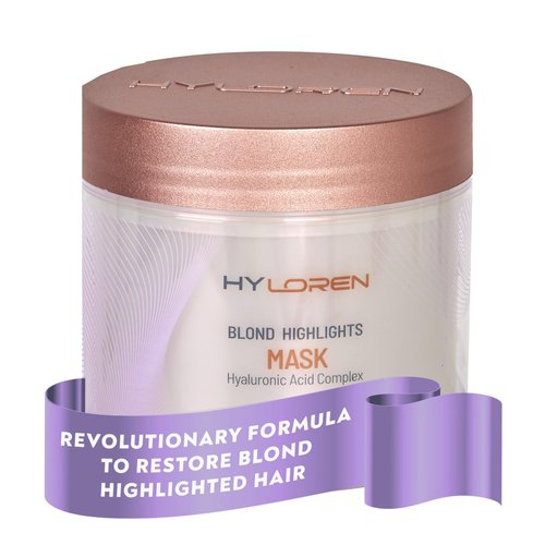 Mon Platin HY Loren Blonde Highlights Mask with Hyaluronic Acid - 500 ml Premium Blonde Hair Mask to Neutralize Yellow and Orangey Tones - Treatment to Repair, Restore, Soften, and Strengthen Hair